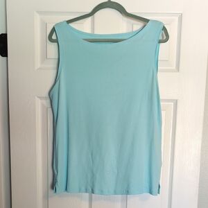 Talbots Blue Sleeveless Tank Top with Scoop Neckline